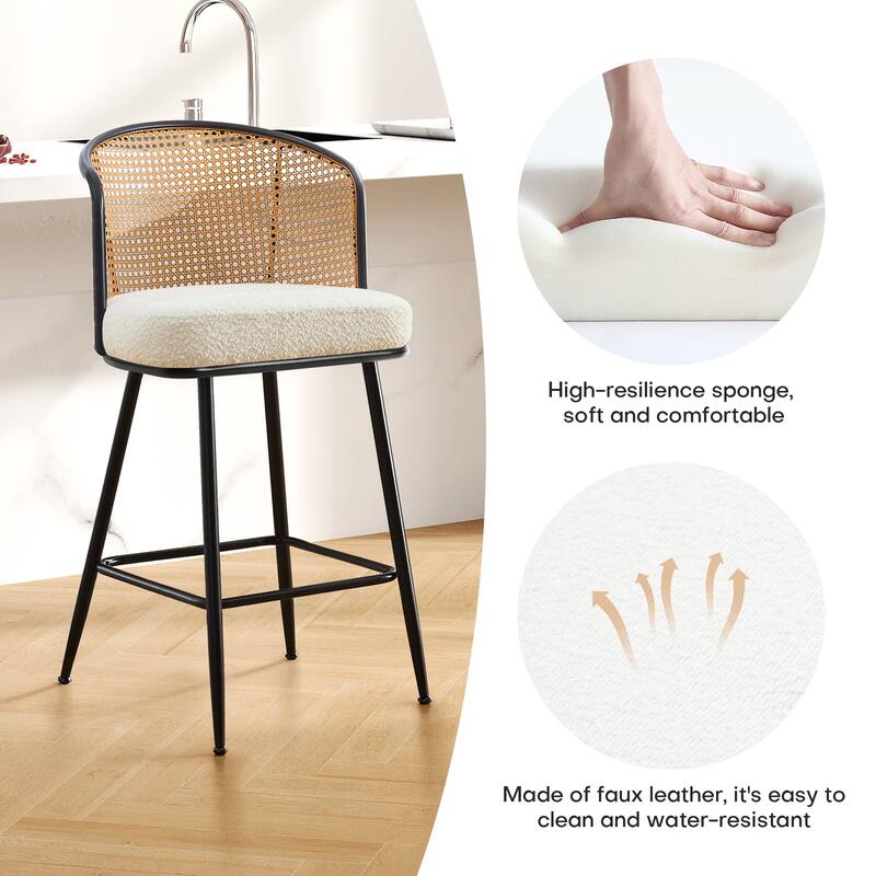 26"/29" Rattan Upholstered Bar Stool /Counter Stools Set of 2/3/4