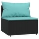 preview thumbnail 89 of 100, vidaXL Patio Corner Sofa with Cushions Black/Brown/Gray Poly Rattan