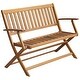 preview thumbnail 2 of 7, vidaXL Patio Bench with Cushion 47.2" Solid Acacia Wood - 47.2" x 23.6" x 35"