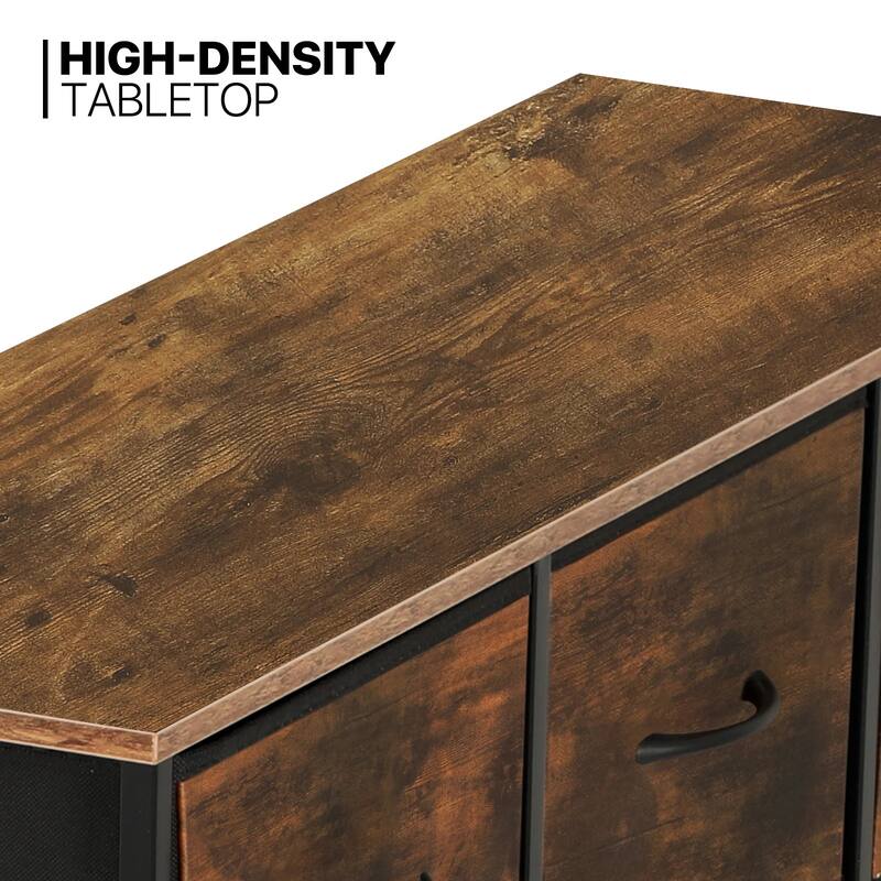 Dresser for Bedroom with 9 Fabric Drawers, Tall Chest Organizer Units for Clothing, Closet, Kidsroom, Storage Tower with Cabinet