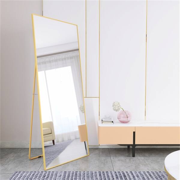 65'' WallMounted Golden Alloy Frame Full Length Mirror Bed Bath