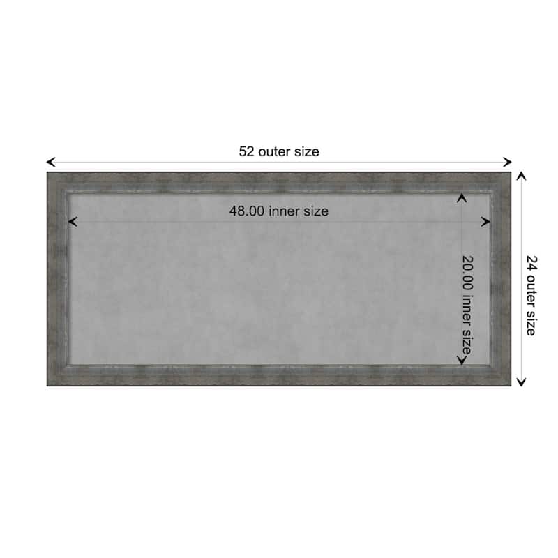 Amanti Art Forged Pewter Framed Magnetic Board - Board Size 48x20