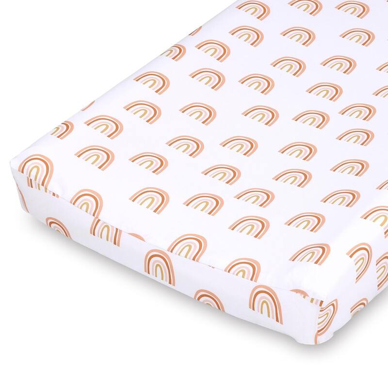 The Peanutshell Coral Boho Changing Pad Covers 3-Pack
