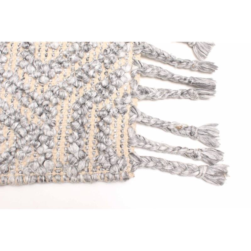 ECARPETGALLERY Braid weave Sienna Grey Wool Rug - 5'3 x 7'6