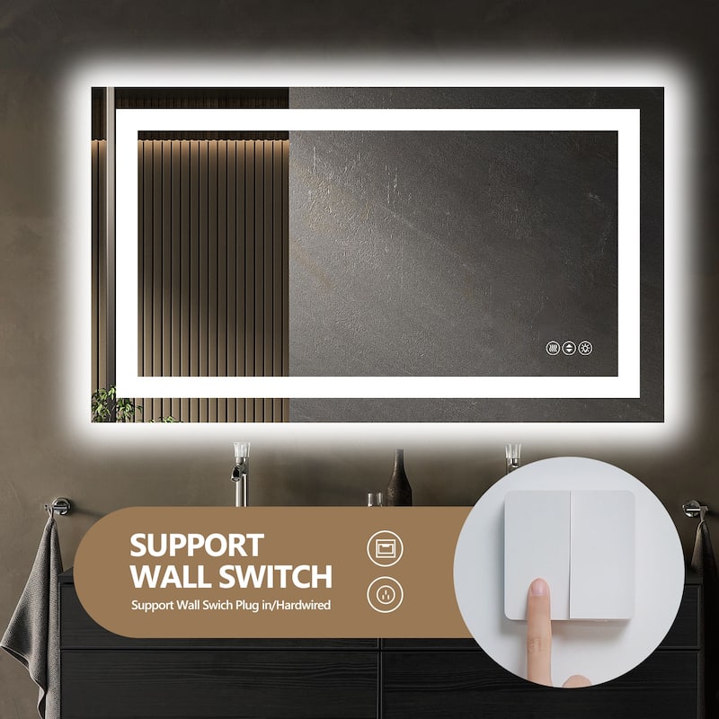 24x32 Inch Frameless LED Bathroom Mirror,Smart Mirror