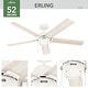 preview thumbnail 5 of 16, Hunter Erling Ceiling Fan with LED Light Kit and Pull Chain - Modern Rustic, Transitional