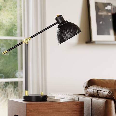 Adjustable Metal Desk Lamp with USB Charging