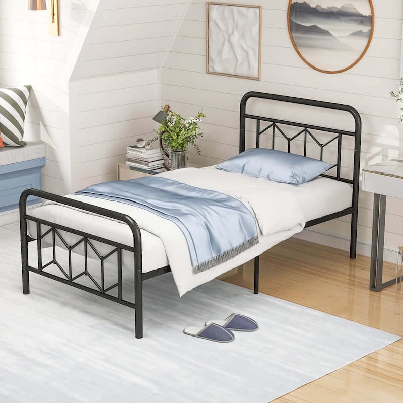 Costway Twin/Full/Queen/King Size Bed Frame Mattress Foundation with