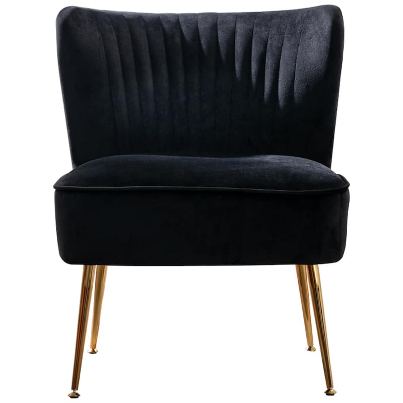 Farrah Upholstered Velvet Polyester Living Room Set With 25 inch Accent Chairs (3-Piece)