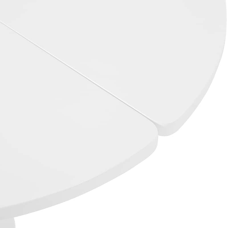 39.4" Round Petal-Shaped Coffee Table with 3 Thick Legs and Sleek Round Edges