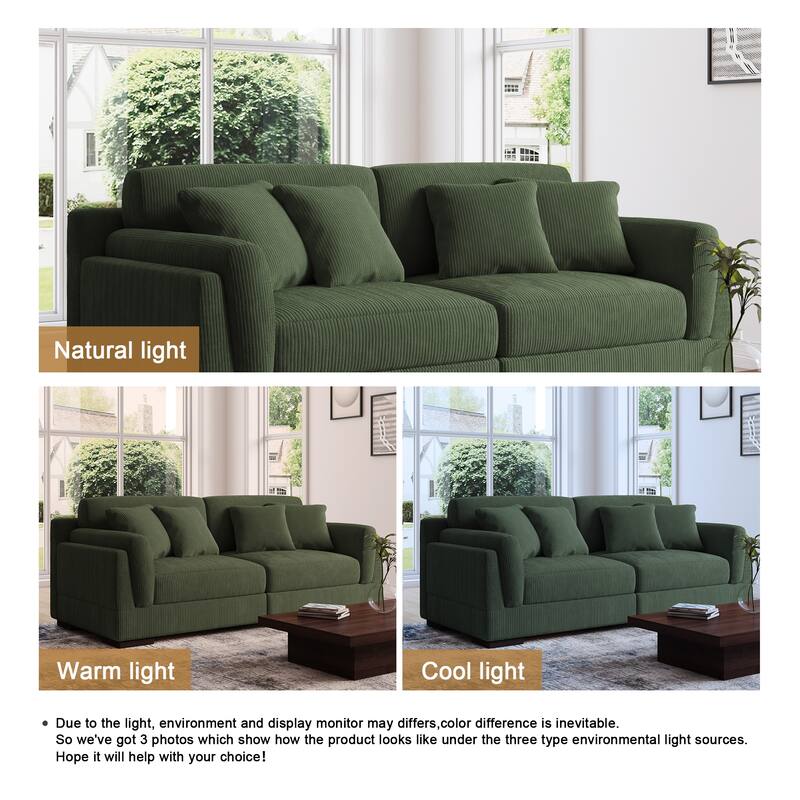 90" Corduroy Modular Sofa Reclining Sectional