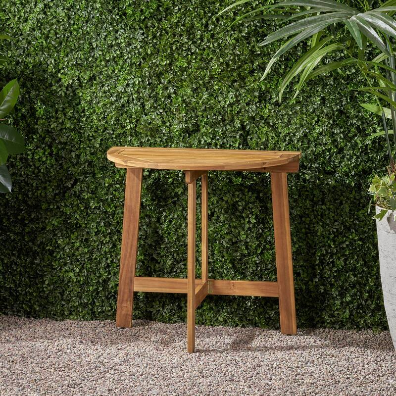 Outdoor Half-Round Folding Acacia Wood Bistro table