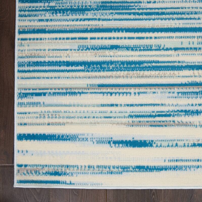 Power Loomed Abstract Modern Non Skid Stain Resistant Area Rug - 108' X '72' X '0.5