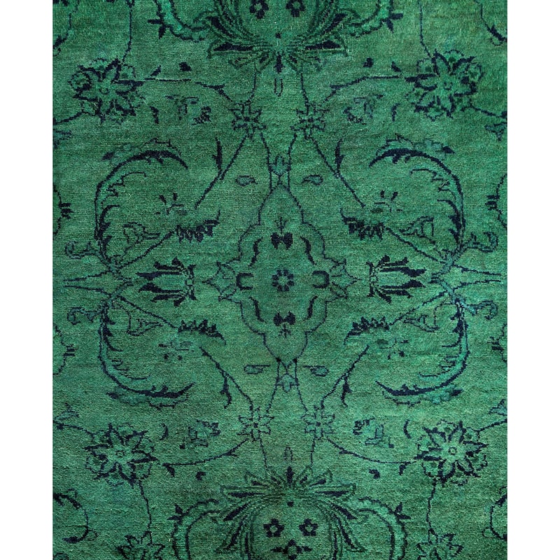 Overdyed One-of-a-Kind Hand-Knotted Area Rug - Green - 6' 2" x 9' 1"