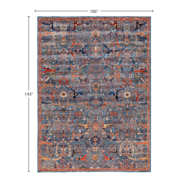 Serapi One-of-a-Kind Hand-Knotted Area Rug - Blue - 8' 10" x 11' 11"