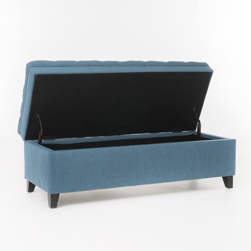 Button-tufted Storage Ottoman Bench