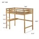 preview thumbnail 11 of 29, Elegant Twin High Loft Bed, Rubber Wood Loft Bed with Safety Guardrail, Built-in Desk, Ladde