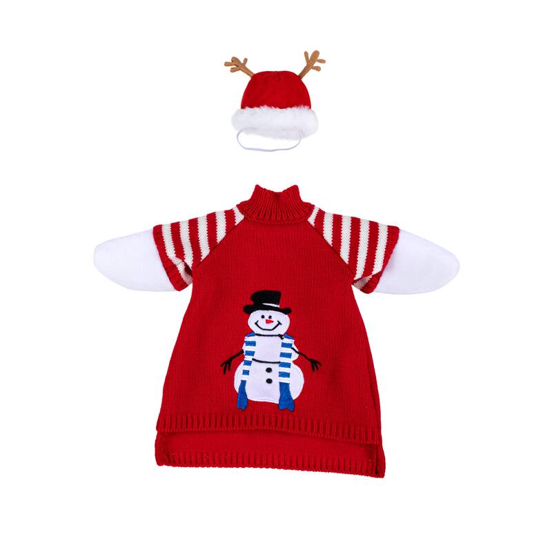 Porch Goose Outfit for Garden Statue - Red Sweater