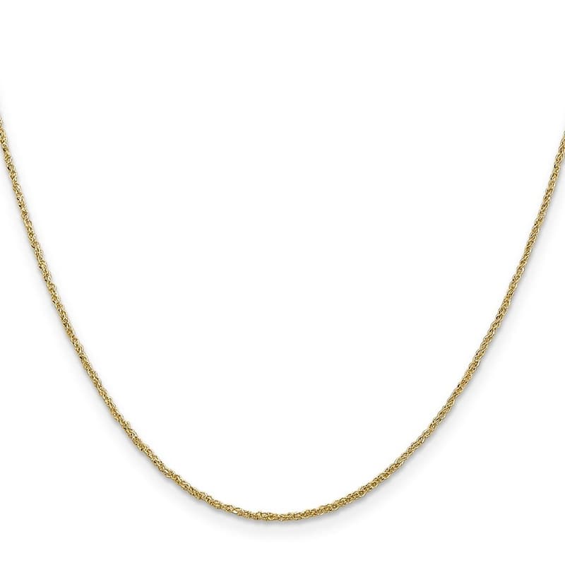 Curata 14k Yellow Gold 10" 1.10mm Ropa Chain Anklet (Spring-ring)