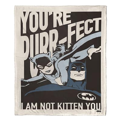 Warner Brothers DC Batman Not Kitten You Silk Touch Throw Blanket