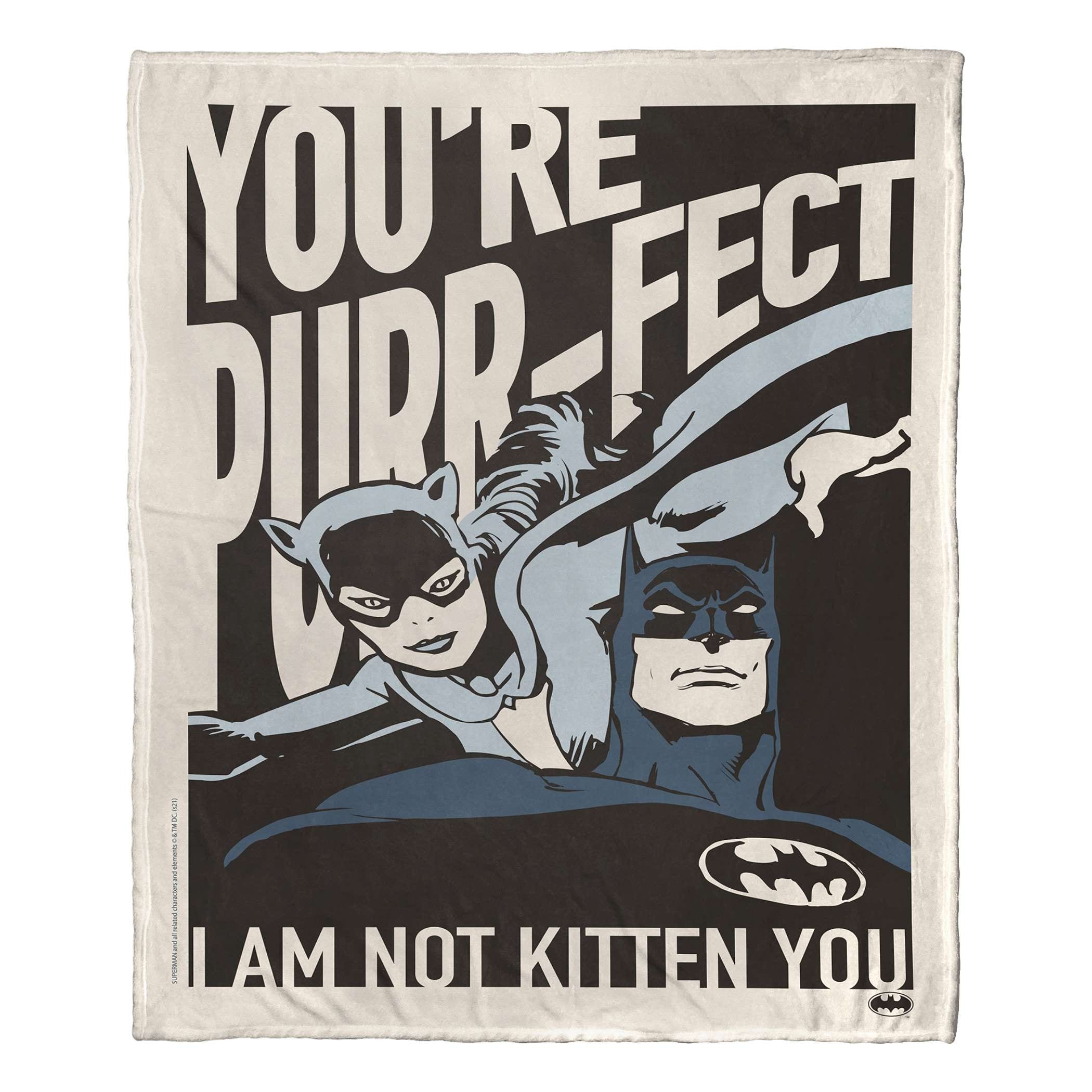 Warner Brothers DC Batman Not Kitten You Silk Touch Throw Blanket