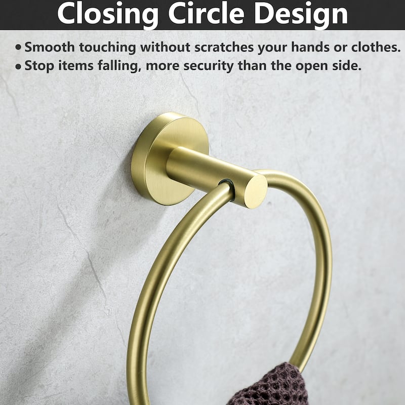 3-Piece Bath Hardware Set Towel Ring Towel Holder Set