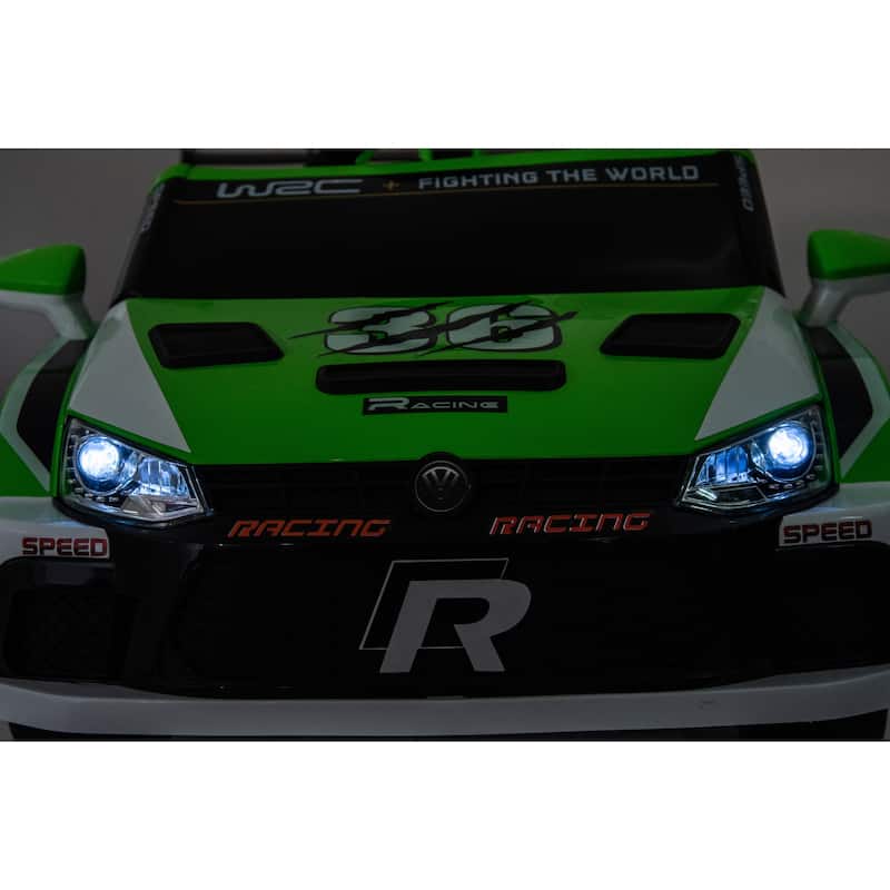 Electric Car for Kids with Seat Belts, Battery Powered Electric Car with Battery Display, Racing Car Toy with Bluetooth