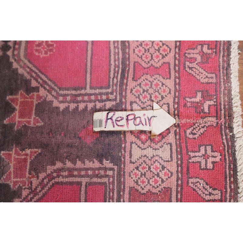 Over-Dyed Meshkin Persian Vintage Area Rug Handmade Wool Carpet - 5'2"x 9'4"