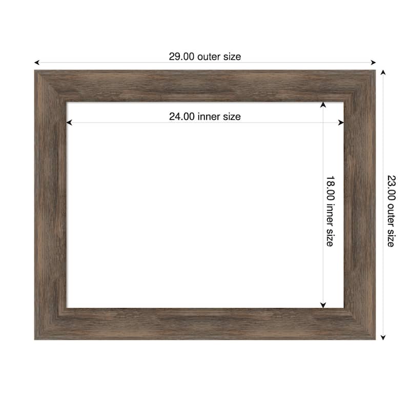 Amanti Art Hardwood Chocolate Framed Dry Erase Magnetic Board - 29 x 23 in - Hardwood Mocha