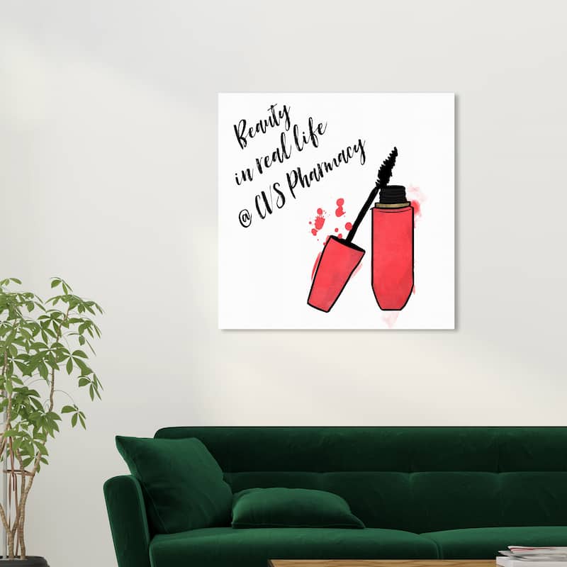 Wynwood Studio Canvas Fashion and Glam Mascara Love Red and Glam Wall Art Canvas Print - 30 x 30
