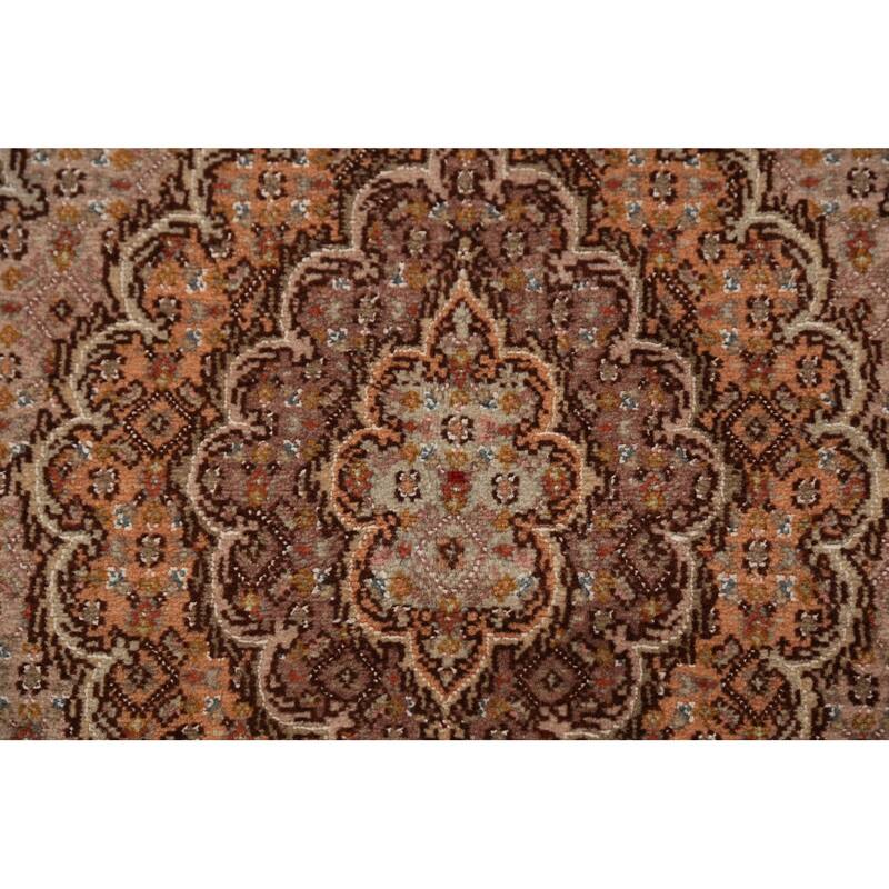 Vegetable Dye Tabriz Persian Handmade Wool & Highlighted Silk Carpet - 6'9" x 10'4"