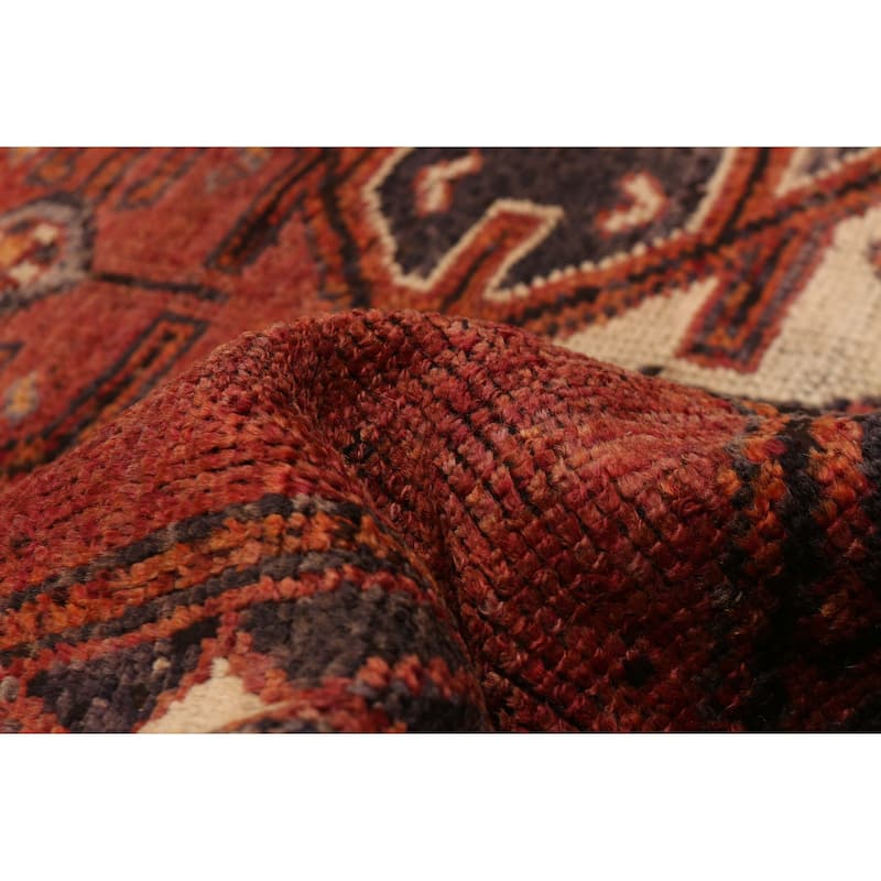 ECARPETGALLERY Hand-knotted Melis Vintage Dark Red Wool Rug - 4' 11" x 12' 10"