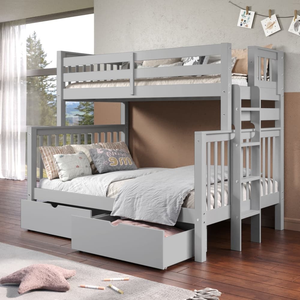 Taylor & Olive Trillium Twin over Full Bunk Bed, 2 Drawers