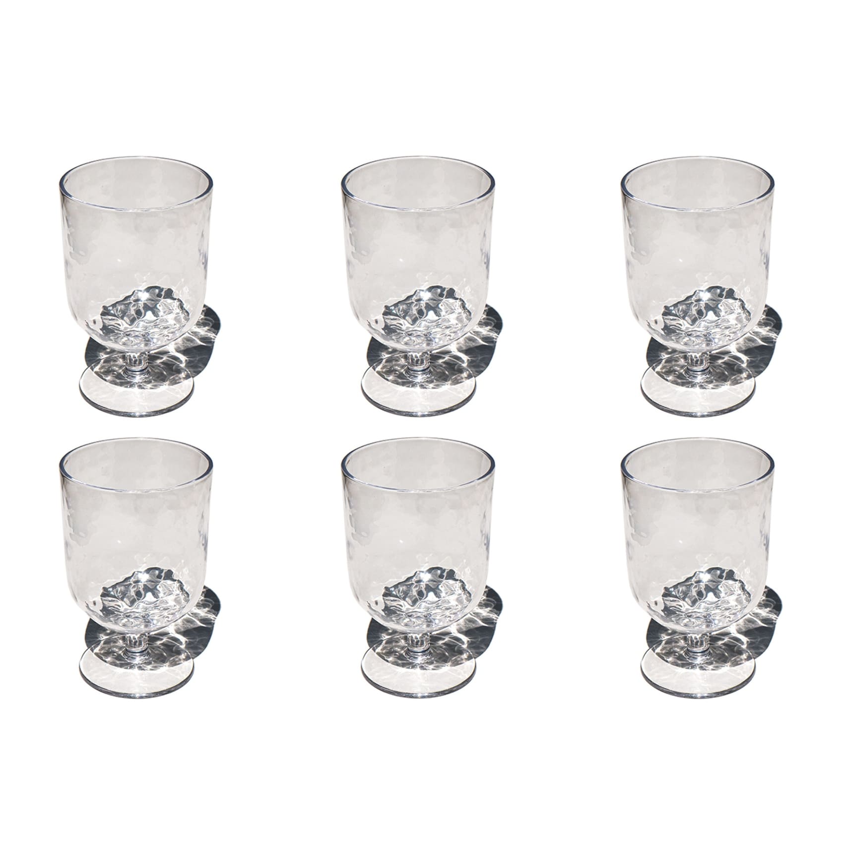 Abode Homewares Hammered Rustic Acrylic Wine Glass - Clear - 15 oz - Set of 6