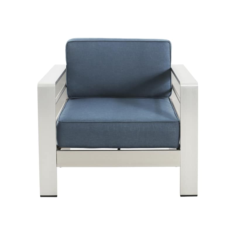 Cape Coral Outdoor Aluminum Club Chair with Cushions (Set of 2) by Christopher Knight Home