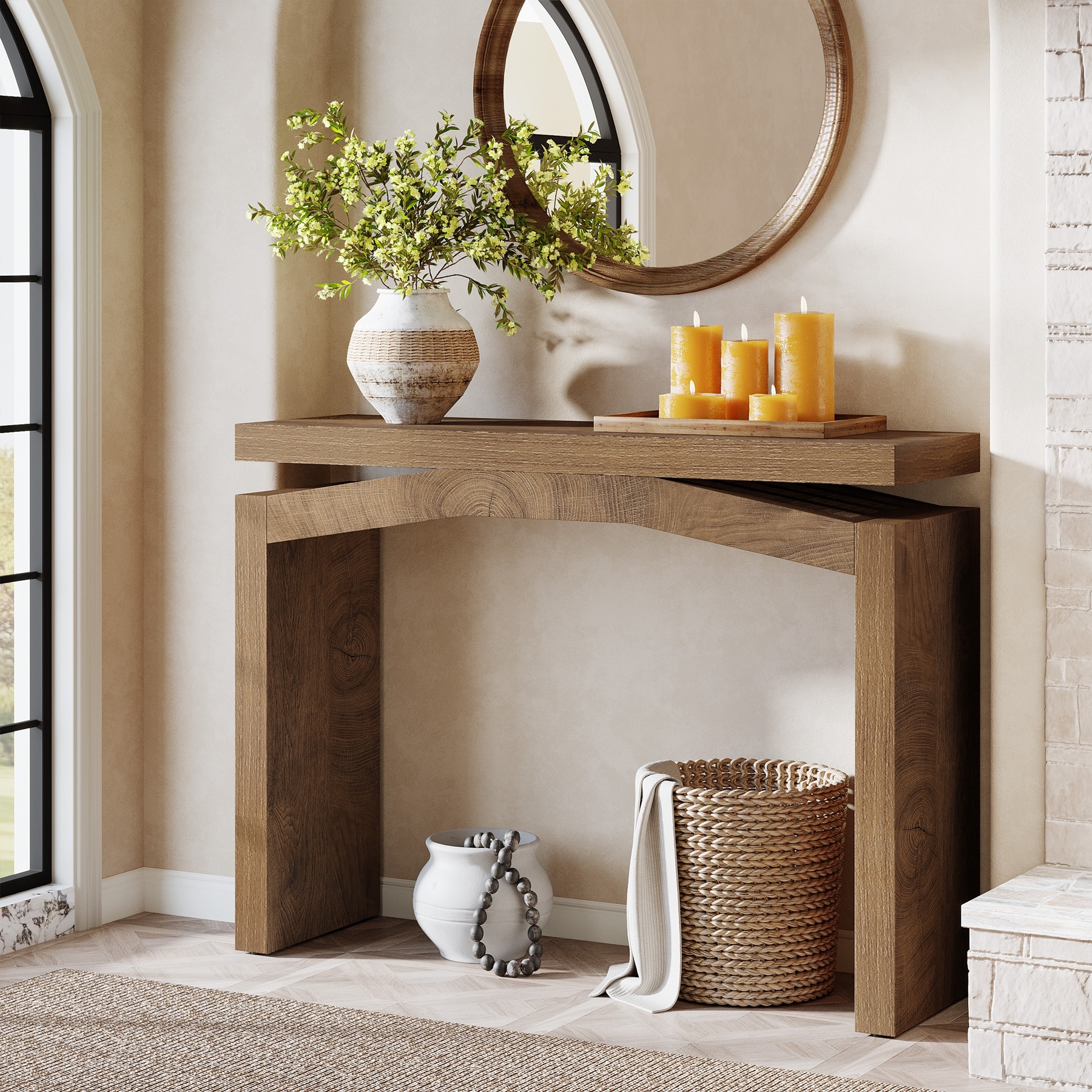 40-Inch Farmhouse Console Table for Entryway