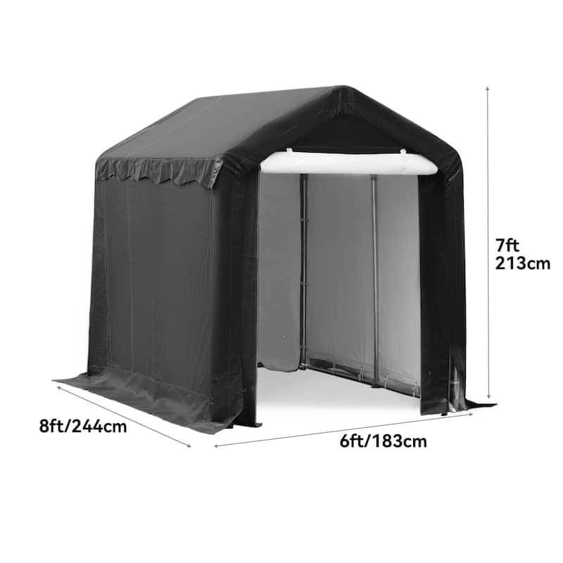 6 ft. x 8 ft. Outdoor Carport Gazebo Canopy Tent with Sidewalls - 6*8 Ft.