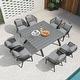 preview thumbnail 16 of 17, PURPLE LEAF 7/9/11 pcs Patio Dining Set Aluminum desk with chairs for lawn backyard garden -GREY Grey (9 Pcs Square Grey Table)