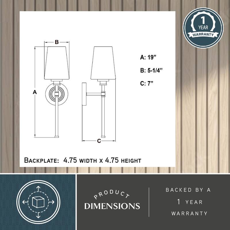 Clark 1 Light Satin Nickel Bathroom Wall Sconce White Glass - 5.25-in W x 19-in H x 7-in D