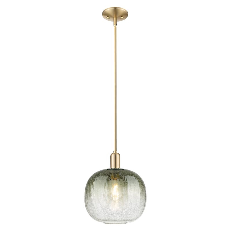 Innovations Lighting Downtown Urban - Brookhaven Sphere - 1 Light 10" Stem Hung Mini Pendant - Champagne Bronze/Slate Shade