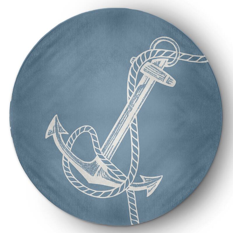 Anchored Nautical Chenille Rug
