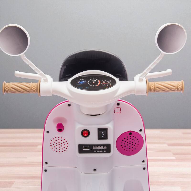 12V Dual Motor Kids Ride-On Motorcycle, Two-Seater with LED Headlights, Bluetooth & Oversized Trunk, Ages 3-6