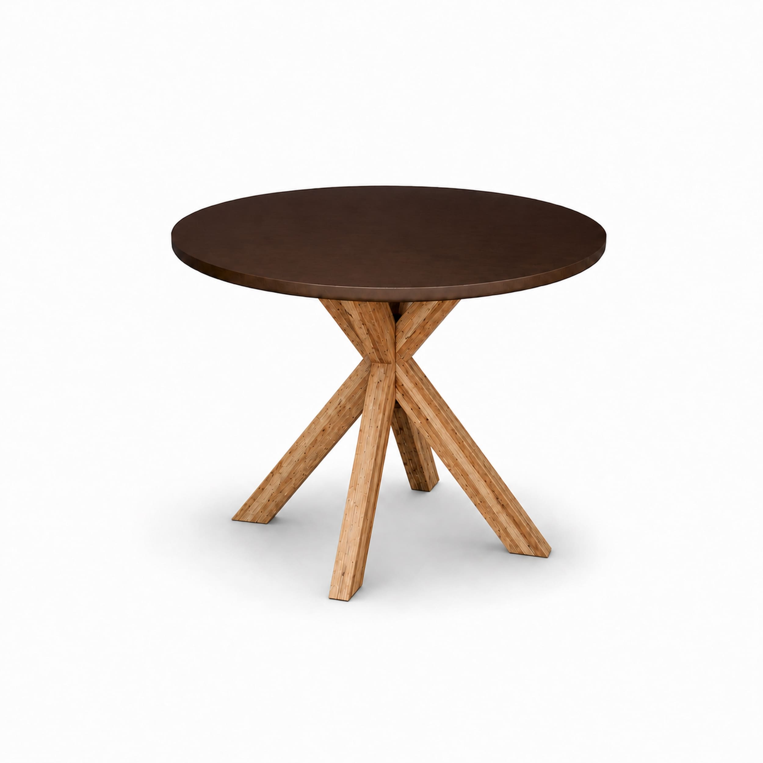 Modern Indoor/Outdoor Brown 39.4" Round Concrete Fiber Dining Table