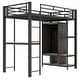 preview thumbnail 30 of 34, Twin Size Metal Loft Bed with Built-in Wardrobe, Desk and Shelves for Kids, Boys and Girls