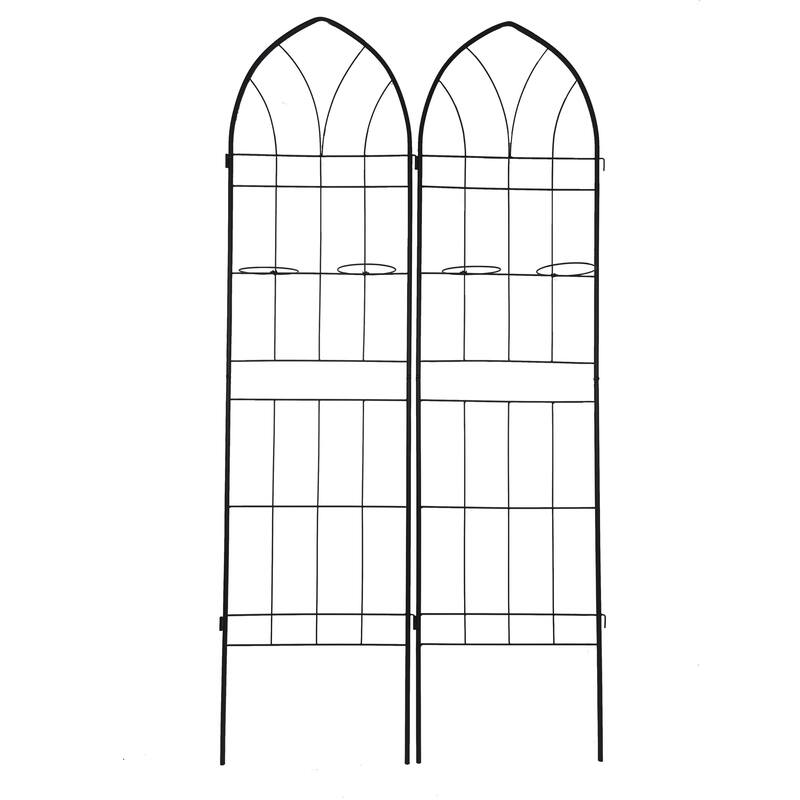 2 Pack Metal Garden Trellis Rustproof Trellis for Climbing Plants Outdoor Flower Support Cream