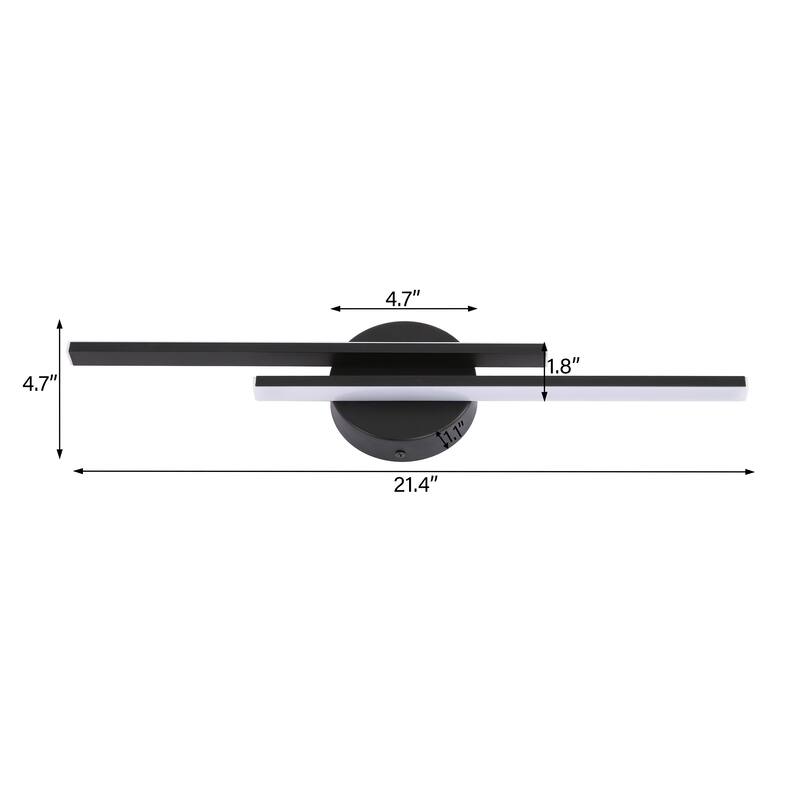 Modern 2-Light Dimmable Bathroom LED Vanity Light