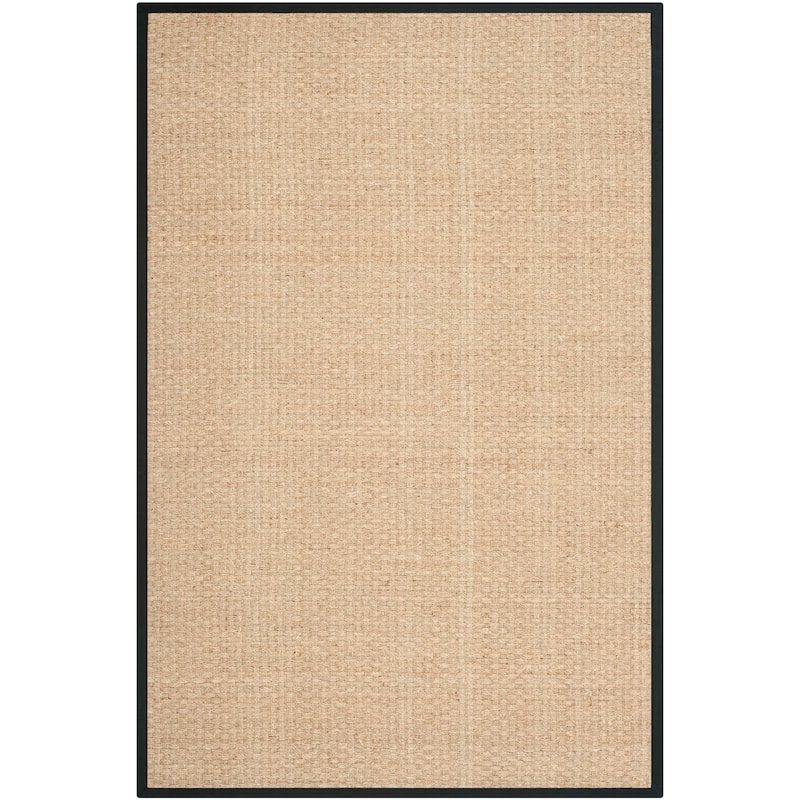 SAFAVIEH Natural Fiber Zymryd Basketweave Seagrass Rug - 6' x 9' - Natural/Black