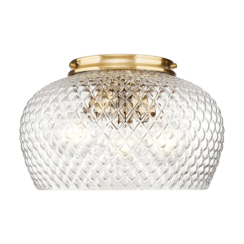 Golden Lighting 1088-3FM CLR Adeline 3 Light 14" Wide Semi-flush