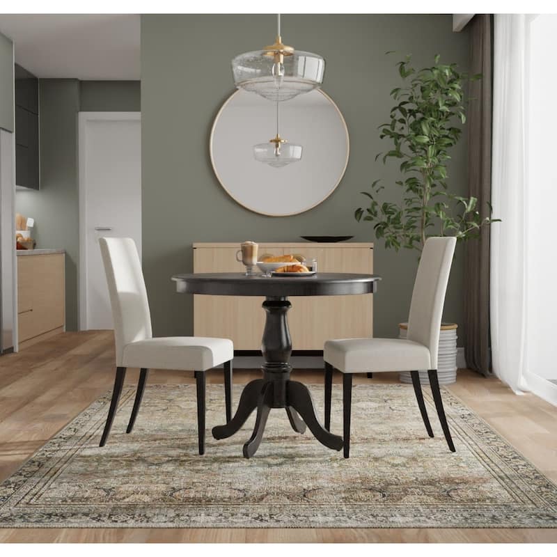 Round Solid Top Pedestal Dining Table - 42" - Espresso Brown