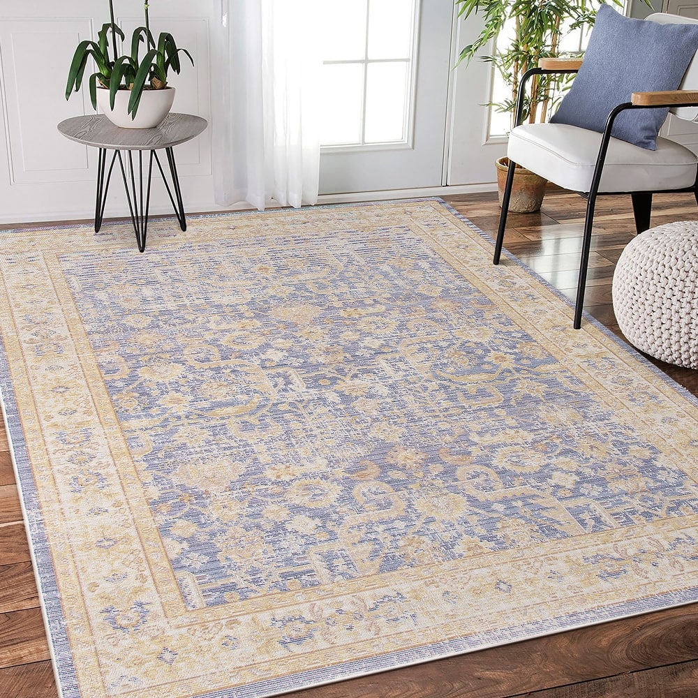 Aurelia Sina Bordered Area Rug